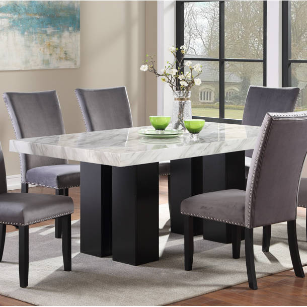 Ivy Bronx Perivale Marble Dining Table & Reviews | Wayfair